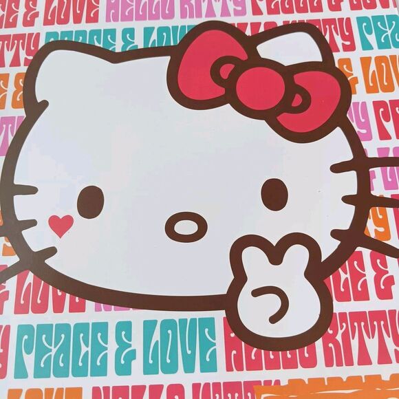 Sanrio Hello Kitty Peace & Love 2 Pocket Folder Portfolio 2010 Pink Orange - Picture 4 of 9